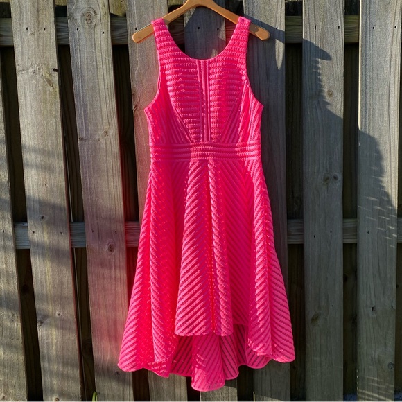 Lilly Pulitzer Dresses & Skirts - Lilly Pulitzer Tilly Fit & Flare Dress Tiki Hot Pink HI LO MIDI Dress Size XL